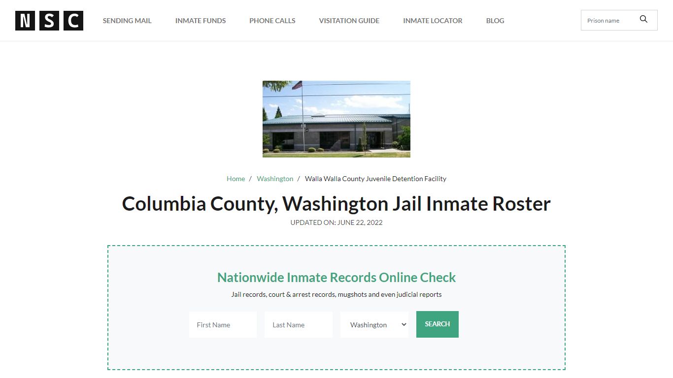 Columbia County, Washington Jail Inmate List