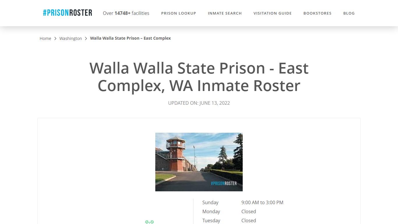 Walla Walla State Prison - East Complex, WA Inmate Roster